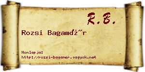Rozsi Bagamér névjegykártya